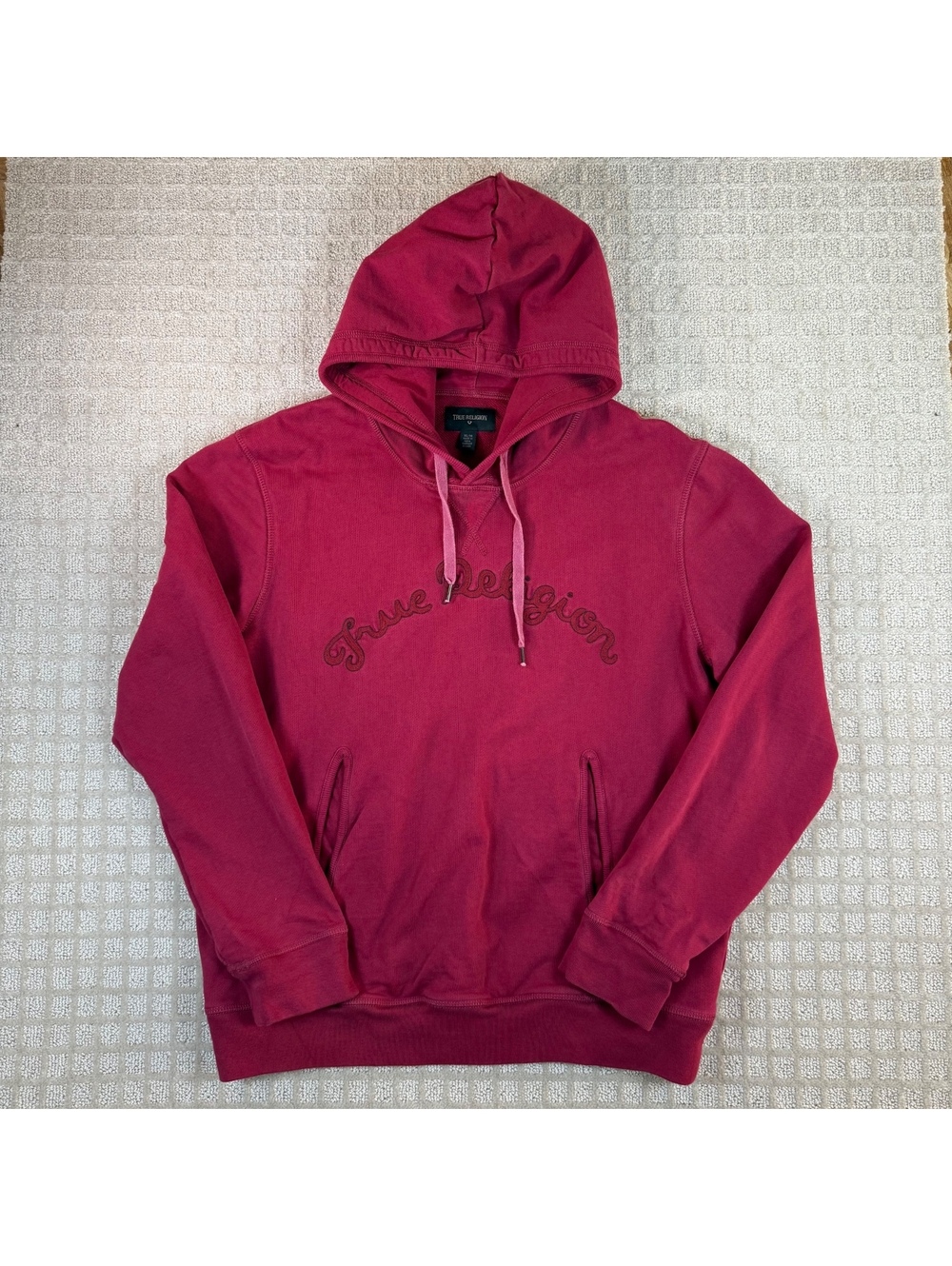 True Religion Logo Pullover Hoodie XL Red